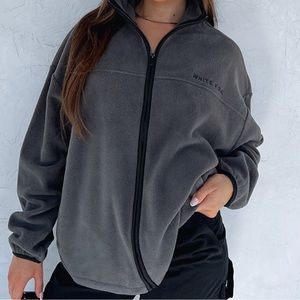 Well Known Fleece Jacket in Charcoal